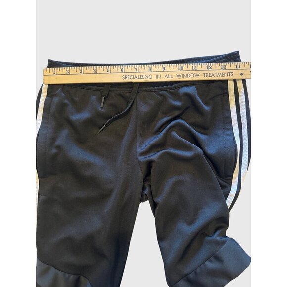 Adidas Athletic Training Pants Men Small Pull On Gym Jogger Black White 3 Stripe - Picture 8 of 16